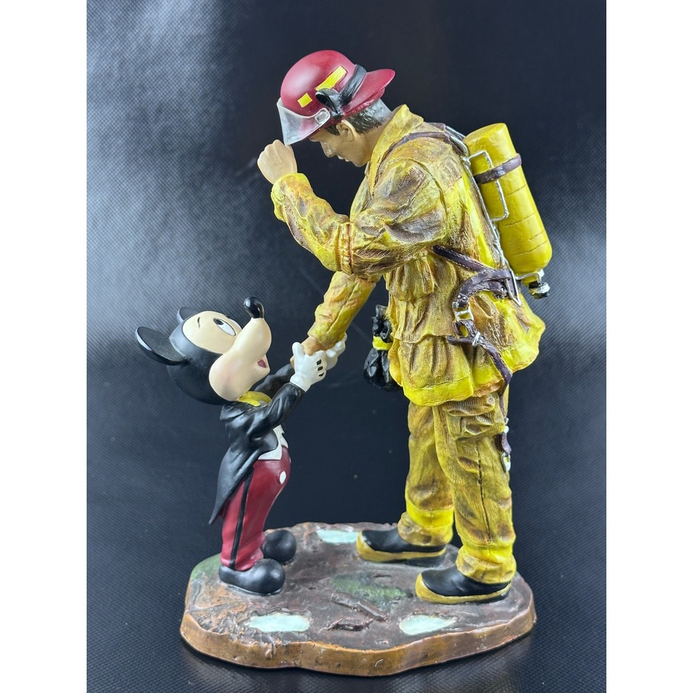 Disney Charles Boyer Tribute to Firefighters Mickey Mouse Resin Statue COA 7.5in